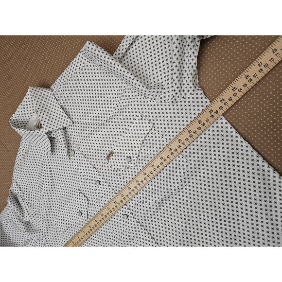Rafter C Cowboy Collection Pro Flex 45 Performance Medium White Geometric Shirt - Picture 10 of 15